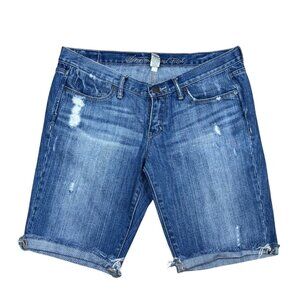 Y2K Abercrombie & Fitch Low Rise Distressed Denim Bermuda Shorts Size 6
